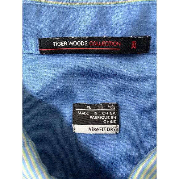 Nike Tiger Woods Polo Mens XL Golf Fitdry Green Preppy - Picture 2 of 6
